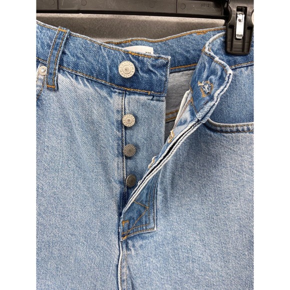 Topman Shorts Mens Sz 28 Slim Cut Off Denim Shorts Raw Hem Pockets Button Fly‎ - Picture 3 of 11